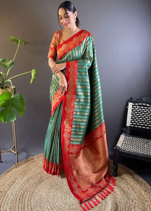 Green Art Silk Zari Woven Saree