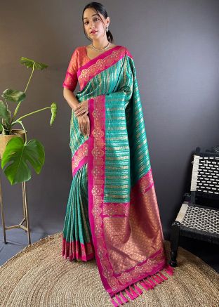 Green Zari Woven Art Silk Saree