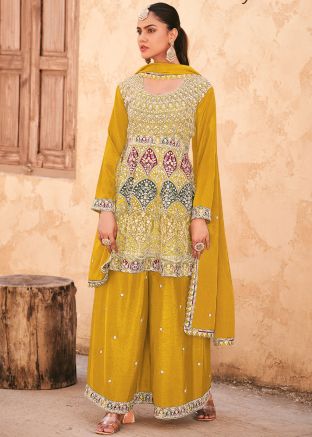 Yellow Sequin Work Salwar Suit Set