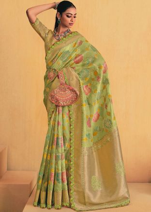 Green Art Silk Zari Woven Saree
