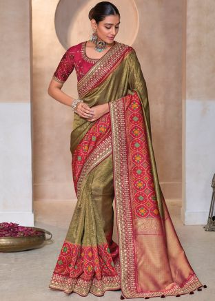 Green Zari Woven Saree In Kanjivaram Silk