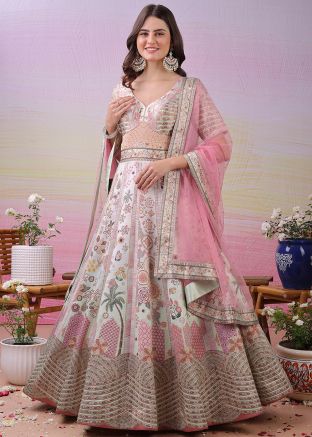 White Stone Work Anarkali Salwar Suit Set