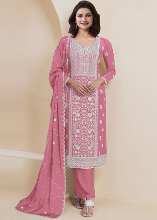 Prachi Desai Pink Embroidered Pant Suit Set