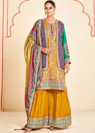 Multicolor Embroidered Salwar Suit Set