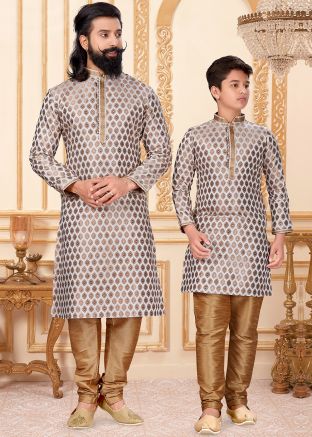 White Father & Son Readymade Kurta Pajama