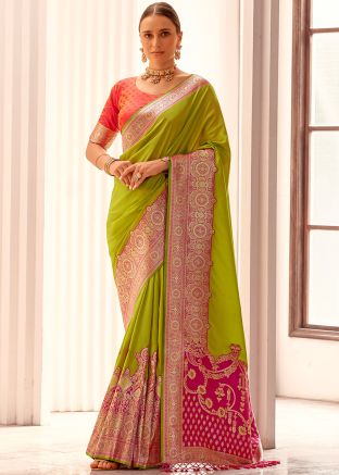 Green Zari Woven Silk Saree