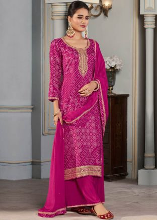 Pink Embroidered Salwar Suit Set