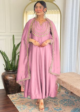 Pink Emboidered Salwar Suit Set