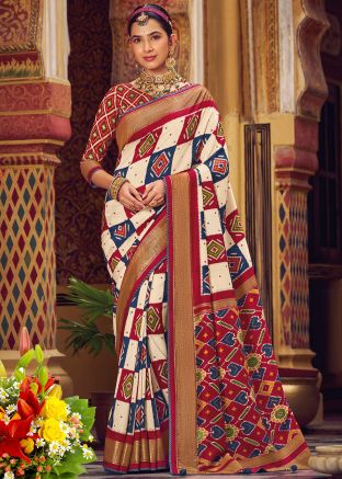Multicolor Patola Print Silk Saree