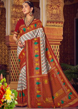 Multicolor Patola Print Silk Saree
