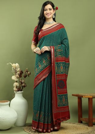Green Zari Woven Work Art Silk Saree