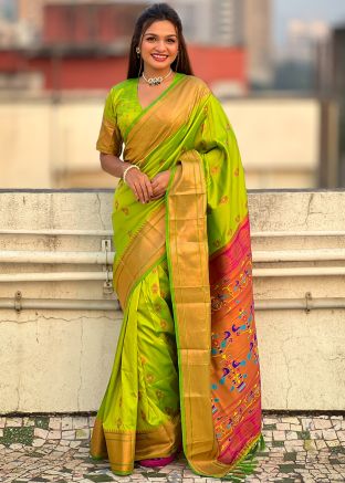 Green Silk Zari Woven Saree