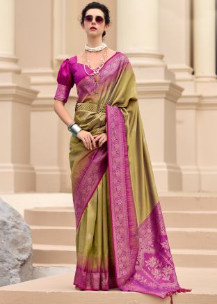 Green Zari Woven Silk Saree