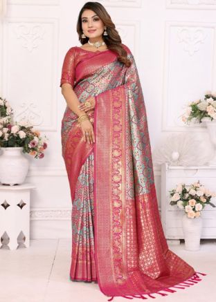 Multicolored Art Silk Zari Woven Saree