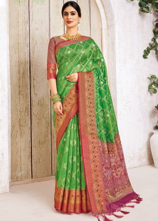 Green Silk Zari Woven Saree