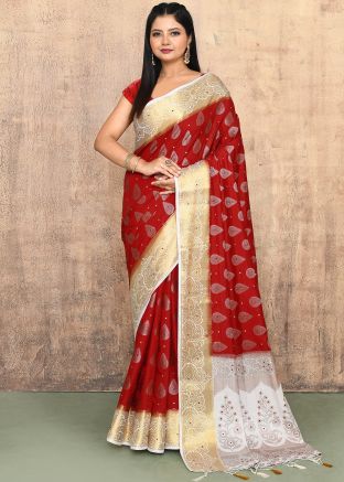 Red Zari Woven Saree Kanjivaram Silk