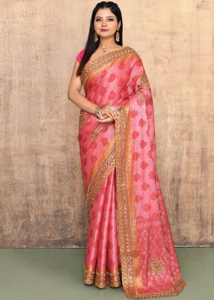 Pink Zari Woven Kanjivaram Silk