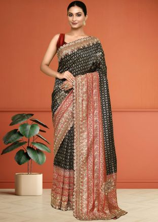 Black Zari Woven Saree In Kanjivaram Silk