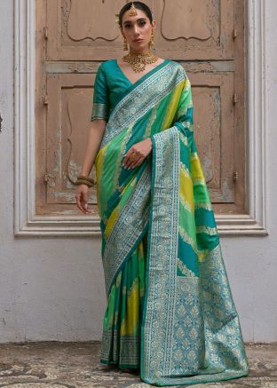 Multicolored Art Silk Zari Woven Saree
