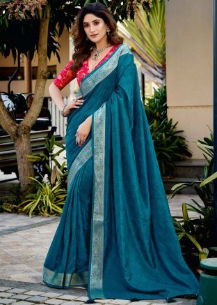 Blue Silk Zari Woven Saree