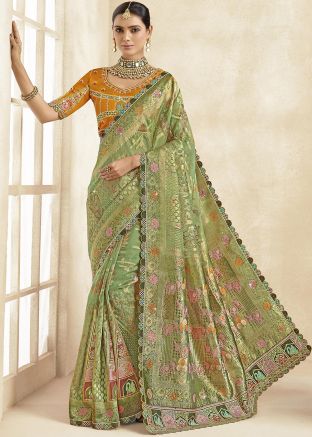 Green Silk Zari Woven Saree