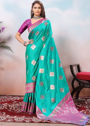 Green Zari Woven Silk Saree