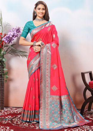 Red Zari Woven Silk Saree