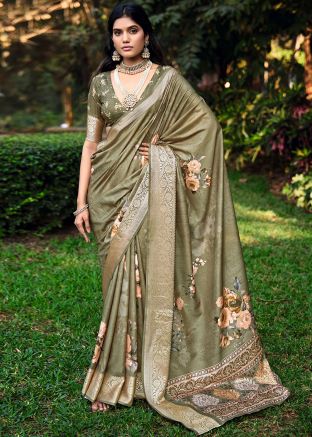Green Zari Woven Cotton Saree