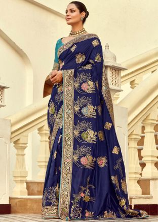 Blue Zari Woven Dola Silk Saree
