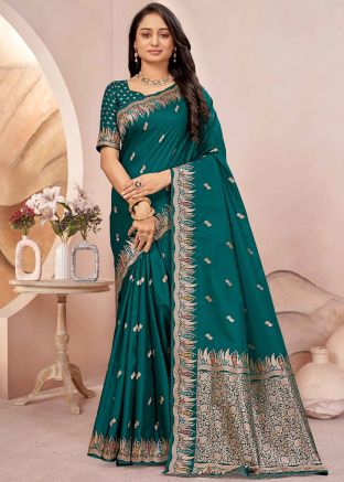 Green Zari Woven Silk Saree