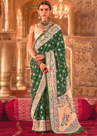 Green Zari Woven Saree In Silk