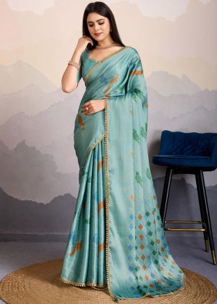 Blue Woven Art Silk Saree