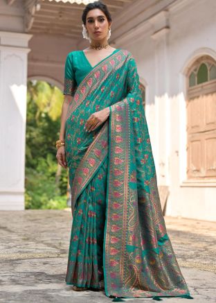 Green Art Pashmina Silk Woven Saree