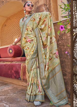 Multicolored Floral Print Saree