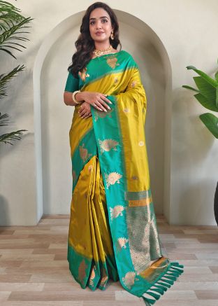 Green Zari Woven Art Silk Saree
