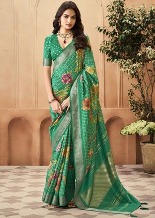 Green Zari Woven Art Silk Saree