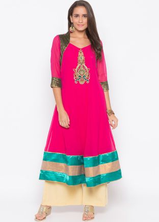 Pink Anarkali Readymade Georgette Kurti