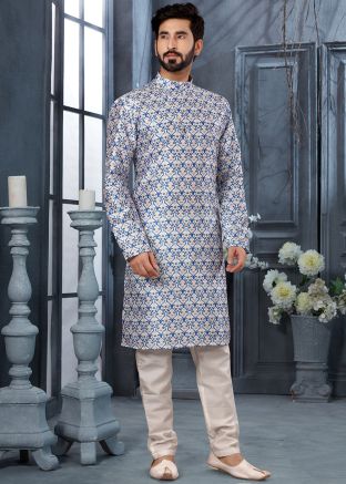 Digital Printed Multicolored Kurta Pajama