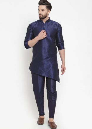 Blue Readymade Asymmetric Kurta Pajama