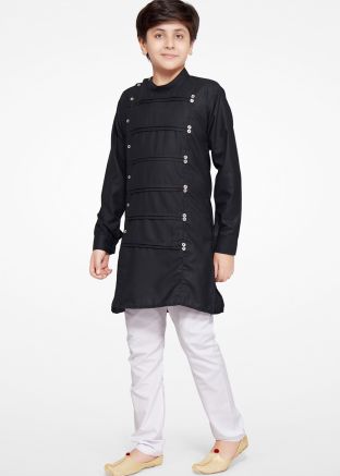 Black Thread Work Kurta Pajama