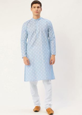 Cotton Readymade Kurta In Blue