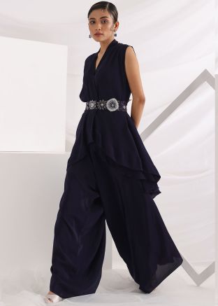 Purple Asymmetric Top & Bottom Set