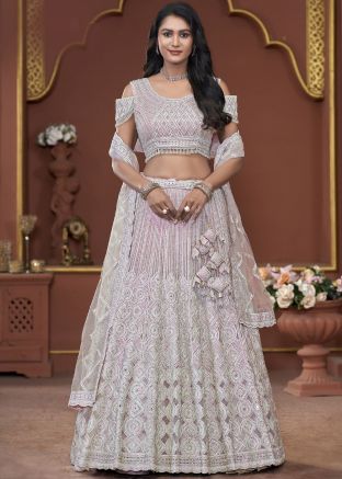 Pink Sequins Embroidered Lehenga Choli