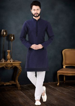 Blue Sequins Embellished Kurta & Pajama