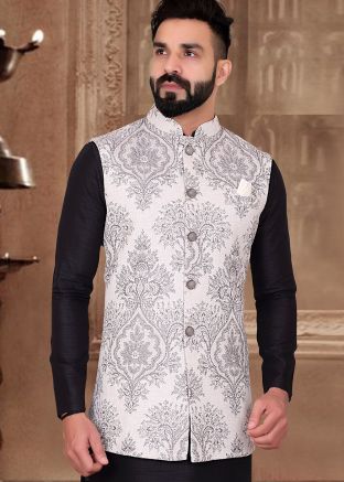 Readymade Grey Woven Jacket In Brocade