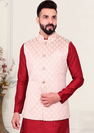 Pink Readymade Woven Mens Jacket