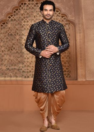 Blue Mens Indowestern Sherwani