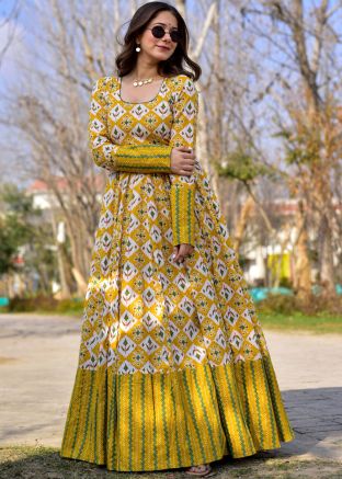 Yellow Digital Printed Cotton Dress