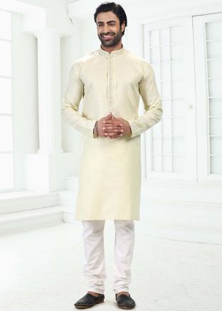 Green Embroidered Mens Kurta Pajama 