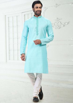 Blue Mens Kurta Pajama For Festive